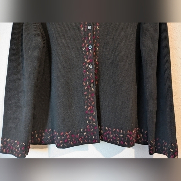 J. Jill Vintage Embroidered Colorful Button-Up Cardigan Sweater Grandma - Picture 5 of 12